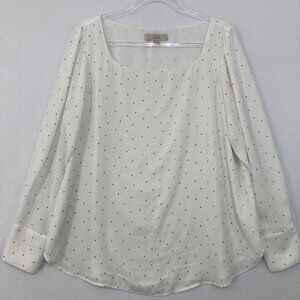 Elegant White Polka Dot Blouse